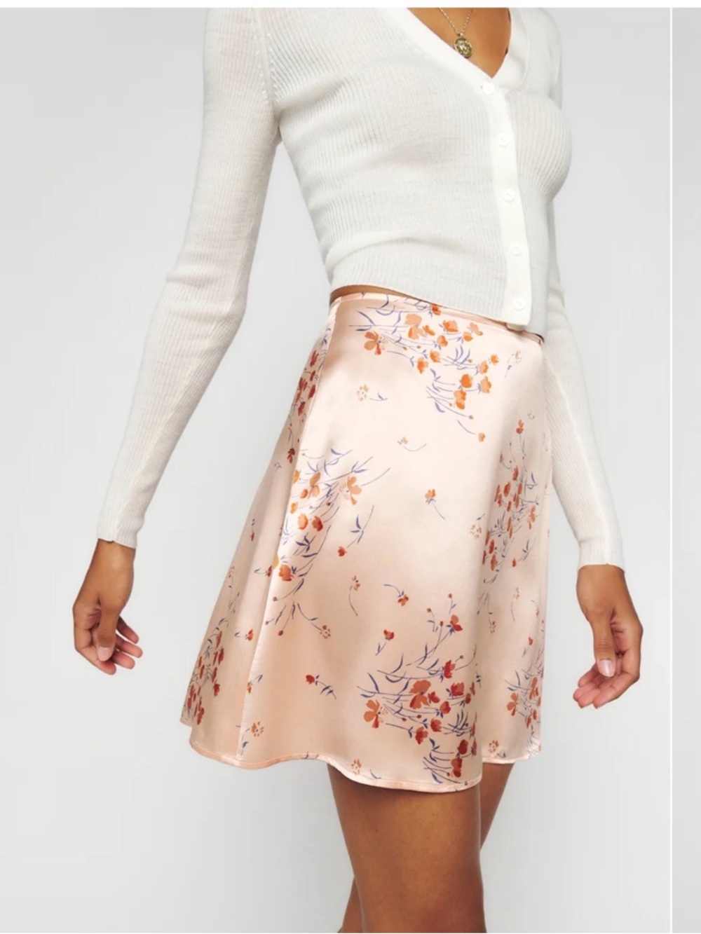 Reformation Benson Silk Mini Skirt - 4